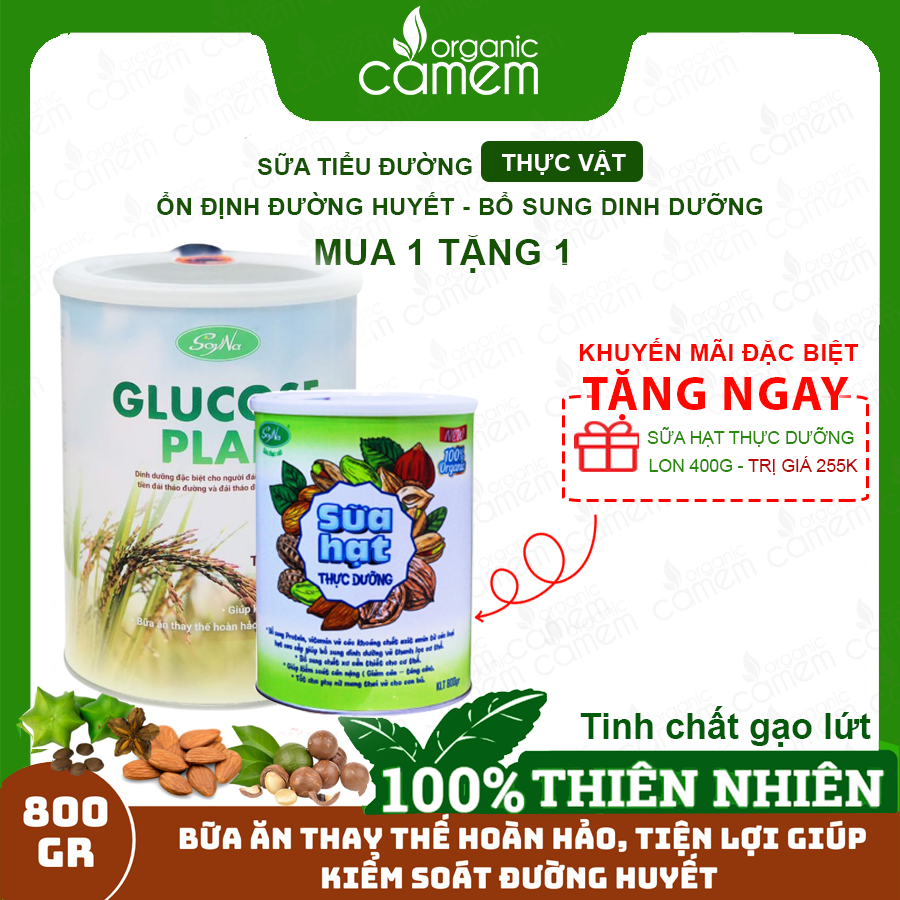 SỮA CHO NGƯỜI TIỂU ĐƯỜNG - GLUCOSE PLAN từ 8 LOẠI HẠT CAO CẤP - 800 Gram 1 hộp