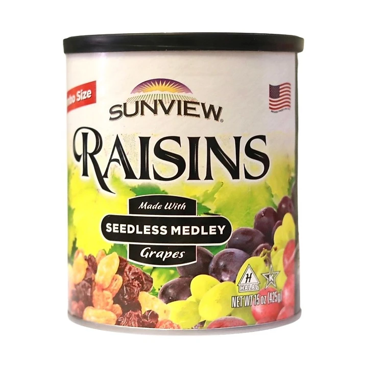 Nho khô Sunview Raisins Mỹ không hạt 3 màu Giàu Vitamin khoáng chất, Món ăn vặt tốt cho tim mạch (425g/hộp) - Massel Official