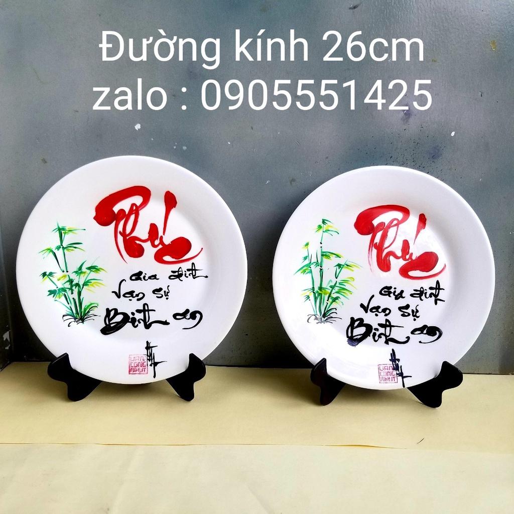 Tranh đĩa chữ PHÚC. Quà tặng mừng tân gia, khai trương, sinh nhật. Quà mừng thọ ông bà,cha mẹ. Quà tết. Tranh trang trí