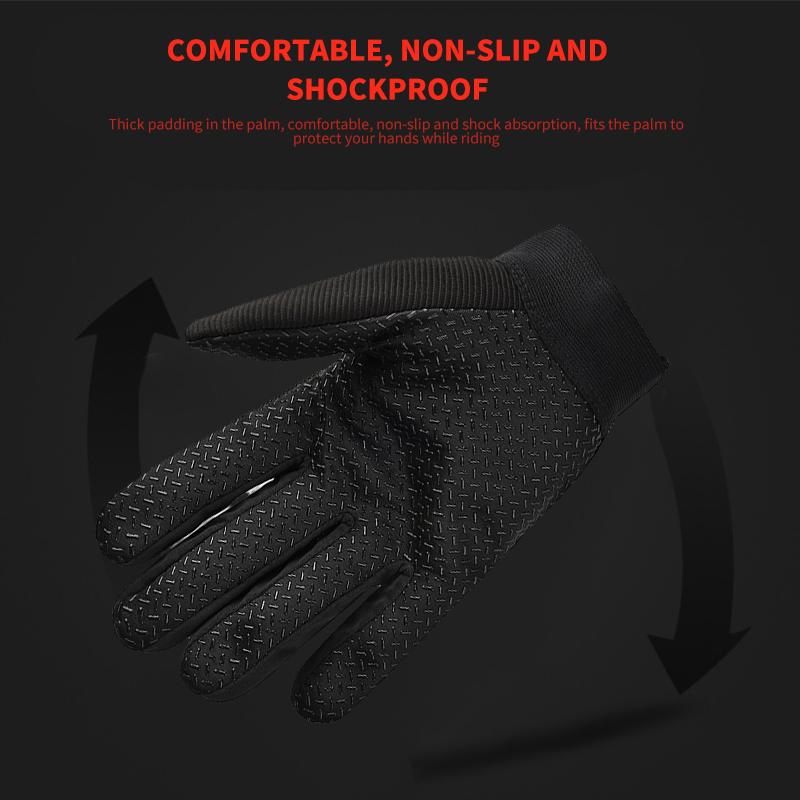 Găng tay đi xe đạp mùa đông Găng tay đầy đủ Găng tay Windproof Chống chuyên nghiệp Touch Tay tay Găng tay ngoài trời Acgesories Màu sắc: Đen