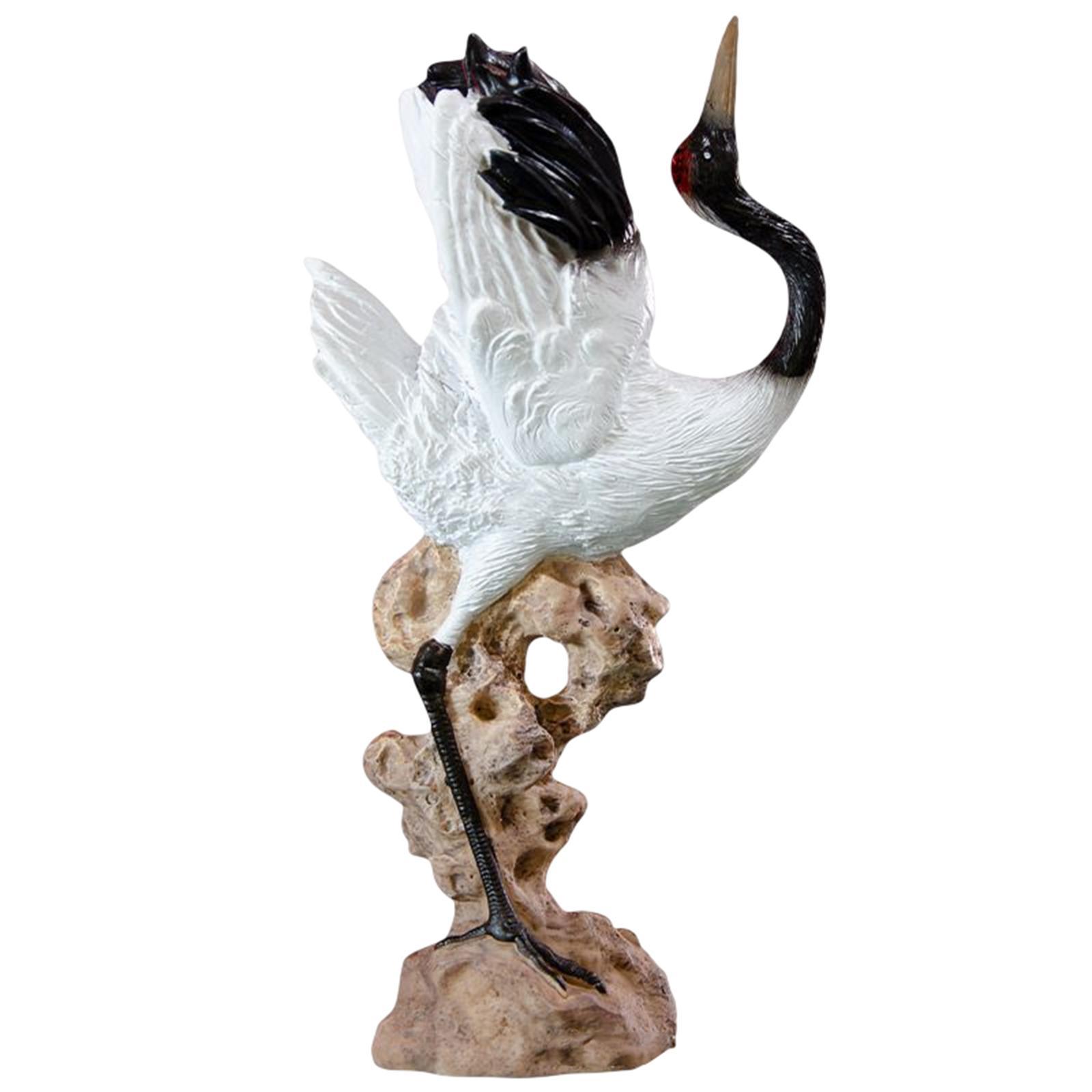 2x Statue Crane Chic Gift Collectibles for Balcony Bonsai