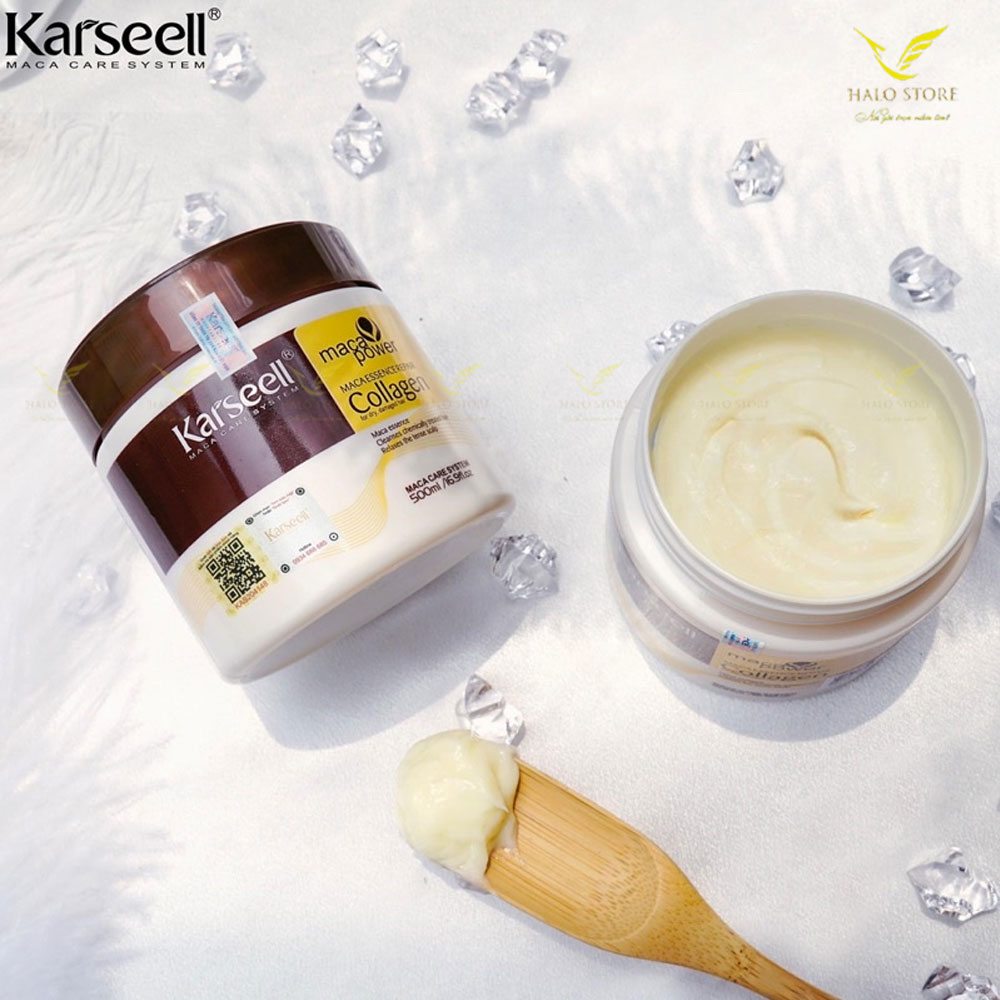 Kem ủ tóc Collagen KARSEELL dạng hũ 500ml, dầu hấp phục hồi siêu mượt chuẩn salon ngay tại nhà