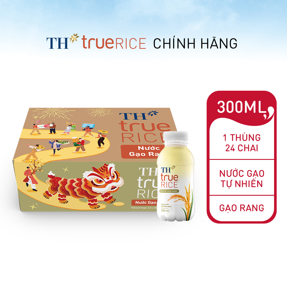 Thùng 24 Chai Nước Gạo Rang Th True Rice 300 Ml 300 Ml X 24