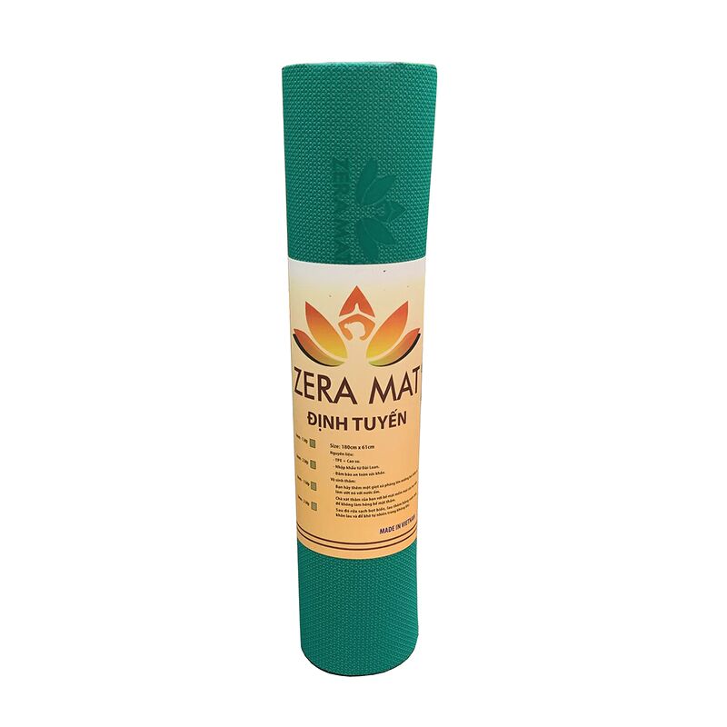 Thảm tập Yoga định tuyến Zera TPE 2 lớp 6mm - Xanh ngọc