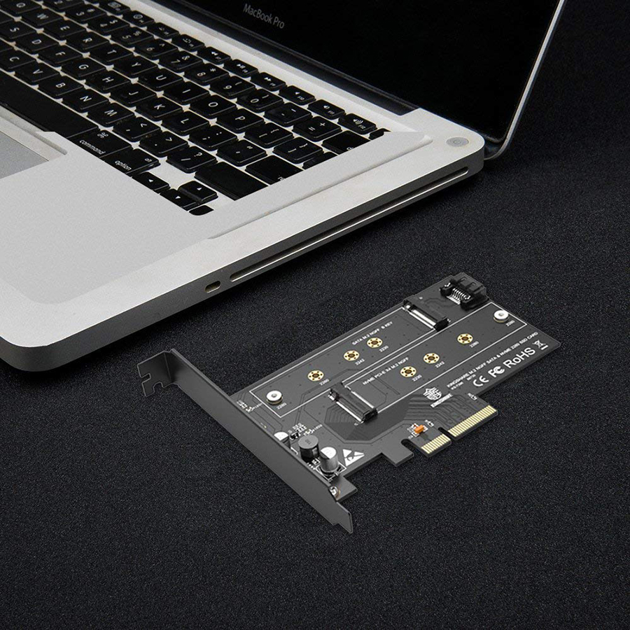 Adapter Kingshare Chuyển Đổi SSD M2 NVMe + M2 sata To PCIe 3.0 x 4 (2 Slot ) - Hàng Nhập Khẩu