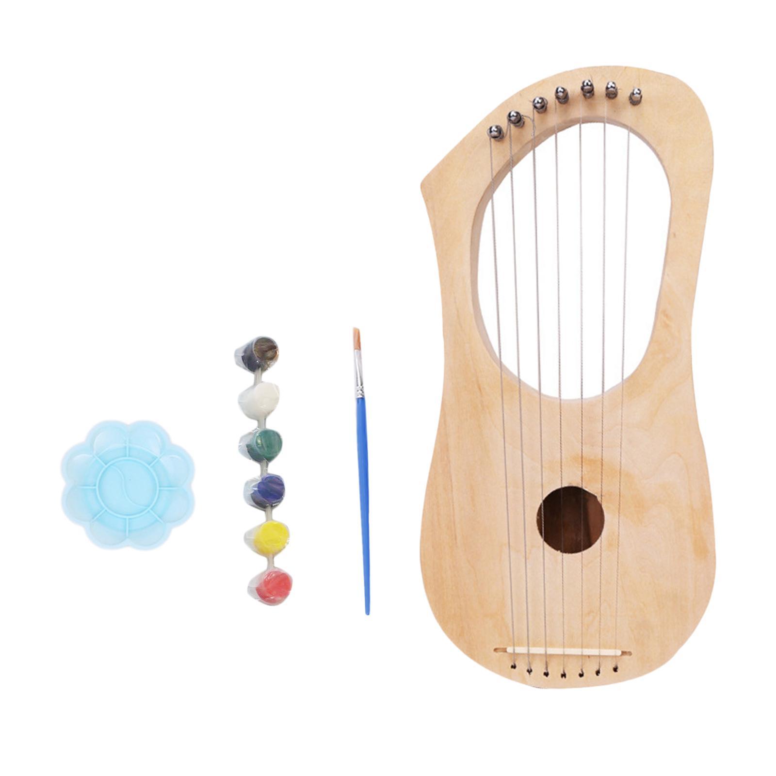 Harp Making Material Set, 7 String DIY Set, Soft Sound Interactive Beginners String Lyre, Harp Lyres, Wood String Instrument for Stage