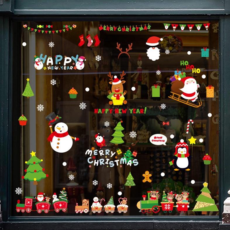 Decal Trang Trí Noel Hai Mặt Hít Tĩnh Điện - ĐOÀN TÀU ĐÊM GIÁNG SINH