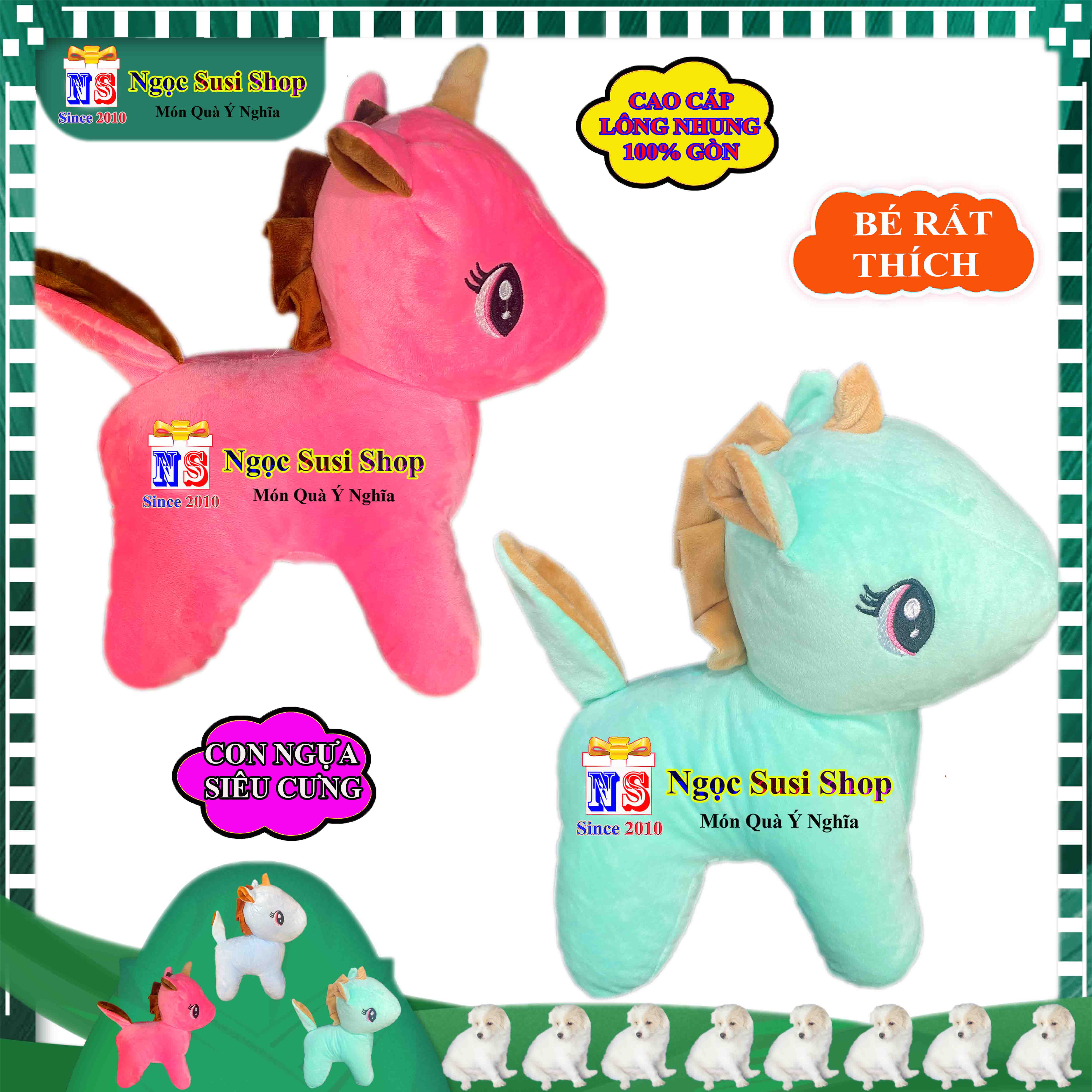 THÚ NHỒI BÔNG CON NGỰA PONY SIZE 35CM HÀNG CAO CẤP SIÊU MỊN CHO BÉ - GẤU BÔNG HÌNH CON NGỰA SIÊU ĐỘC GIAO NGẪU NHIÊN MÀU