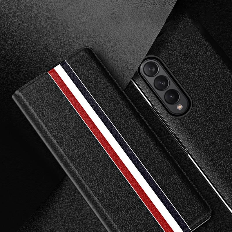 Bao Da Họa Tiết Thom Browne Cho Samsung Galaxy Z FOLD 5 / Z FOLD 4 / Z FOLD 3
