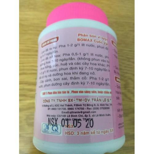 Phân bón vi lượng NPK 15-20-25+TE dưỡng hoa lâu tàn - bomax chai 100g