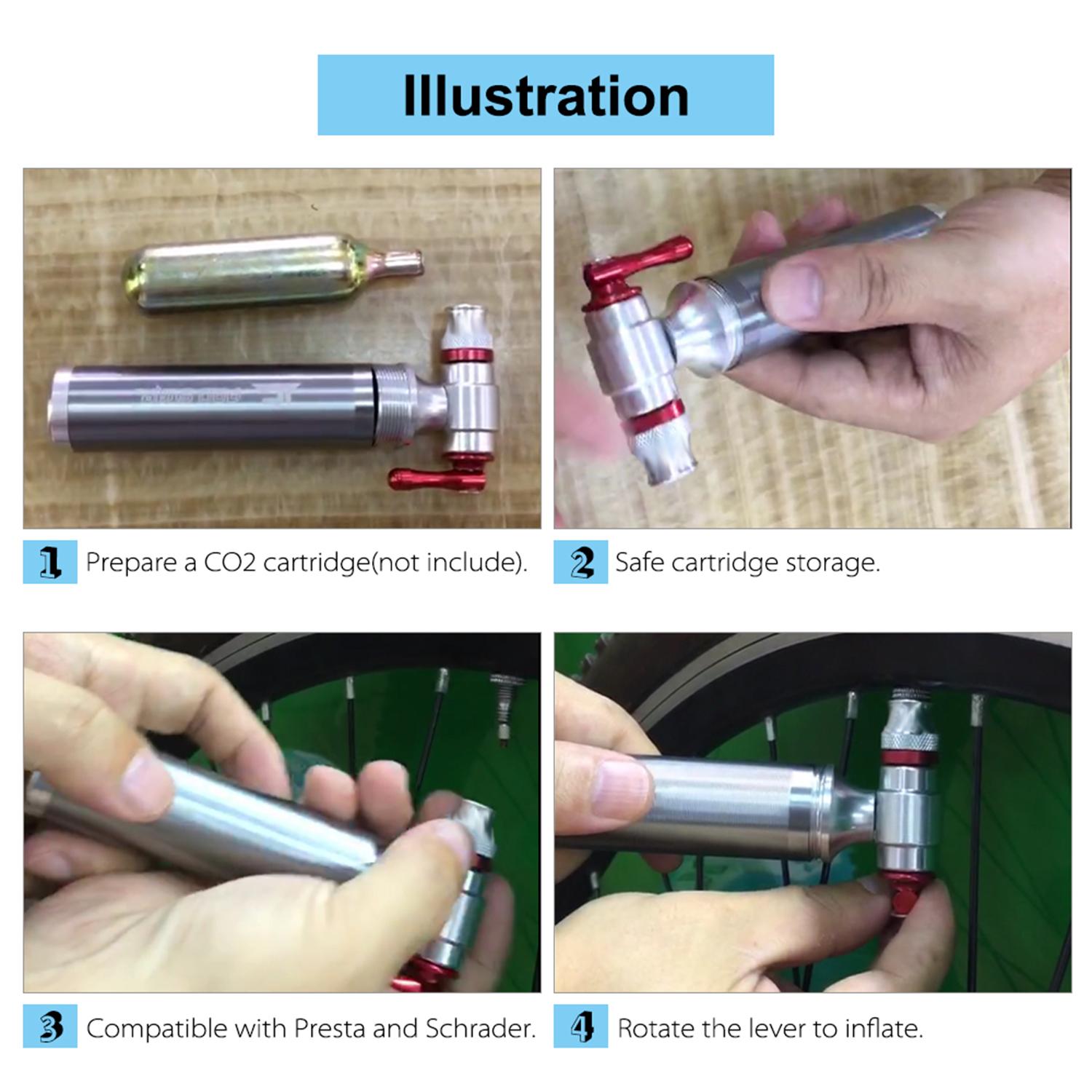 Máy bơm hơi khẩn cấp Presta Schrader bằng kim loại chất lượng cao