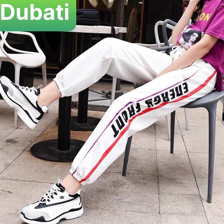 QUẦN JOGGER THỂ THAO VIỀN CHỮ ĐÙI CHẤT NỈ DA CÁ NAM NỮ CÓ BO HOT TREND 2022 -DUBATI FASHION