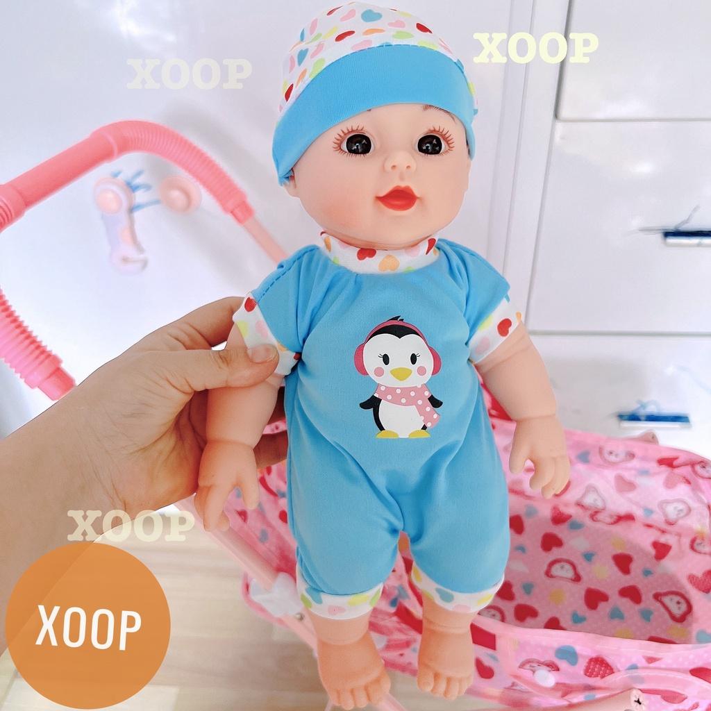 Đồ chơi ! Xe đẩy gấp gọn kèm búp bê xanh mã 668-93