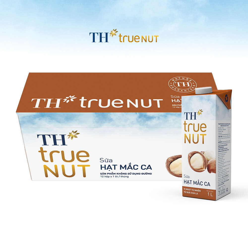 Thùng 12 hộp sữa hạt mắc ca TH true NUT 1 L (1 L x 12)