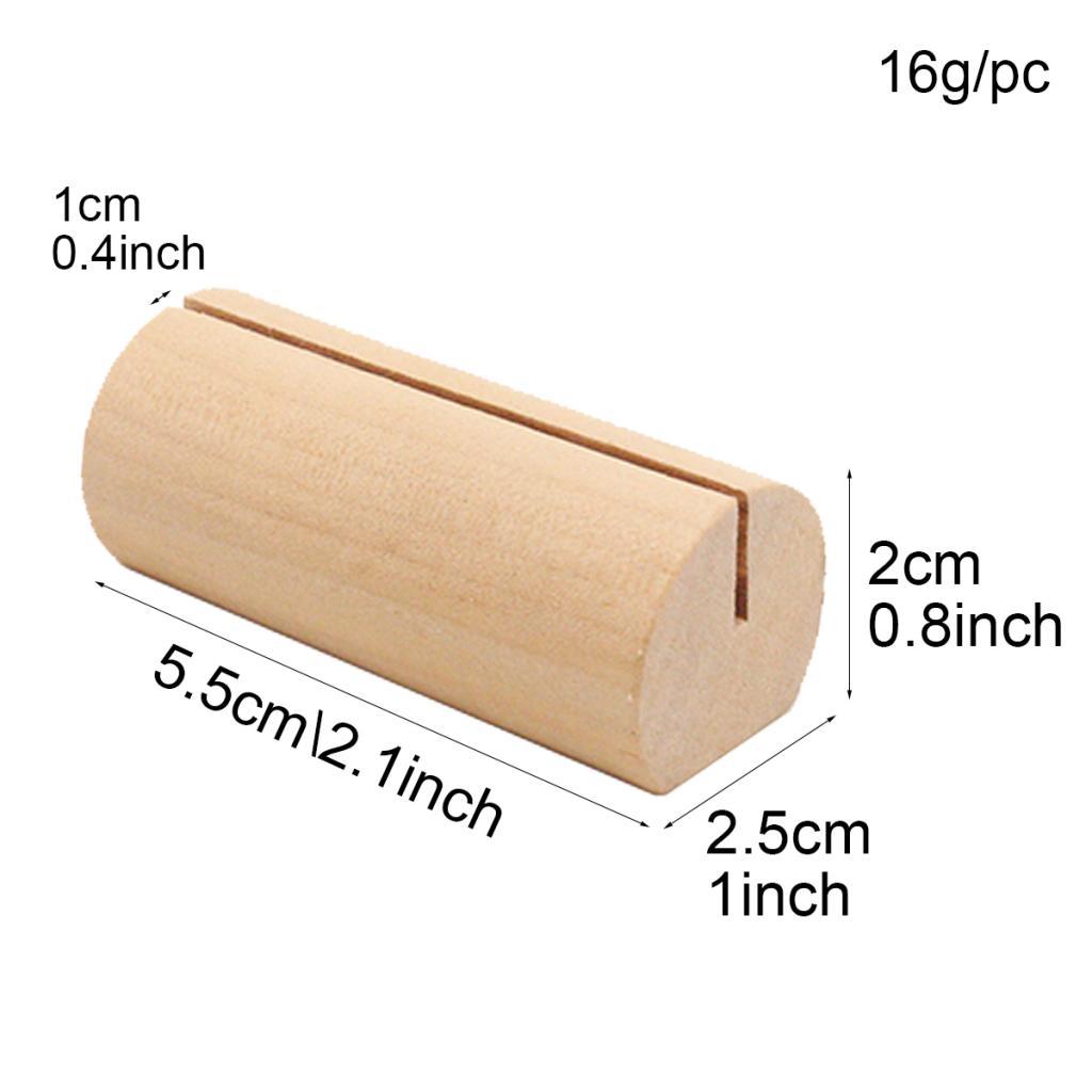 20pcs Table Wood Stands Wooden Base Memo Photo Clip Card Holders