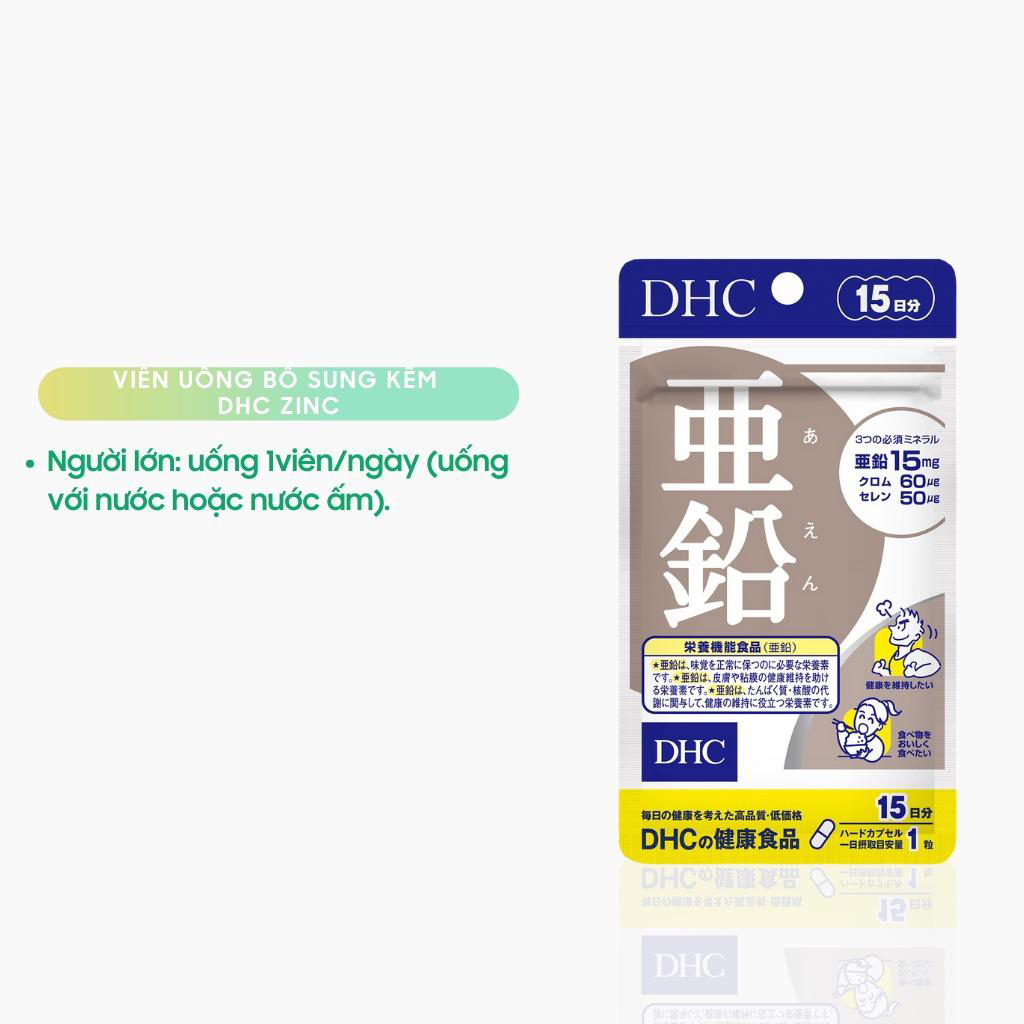 Viên uống bổ sung kẽm DHC Zinc giảm thâm giảm mụn