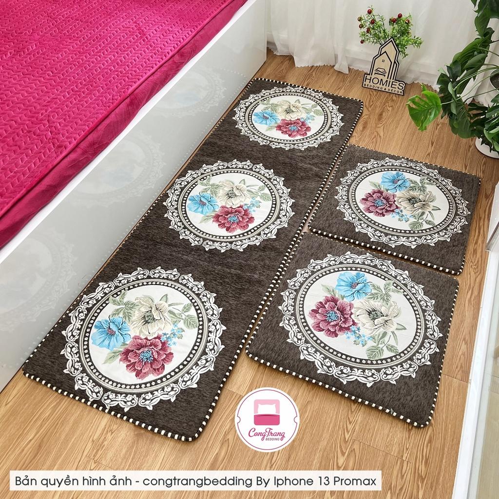 Đệm ghế Gỗ, thảm trải ghế Sofa phong cách Hoàng Gia trải trường kỷ vải gấm cao cấp - Nhiều Kích Thước