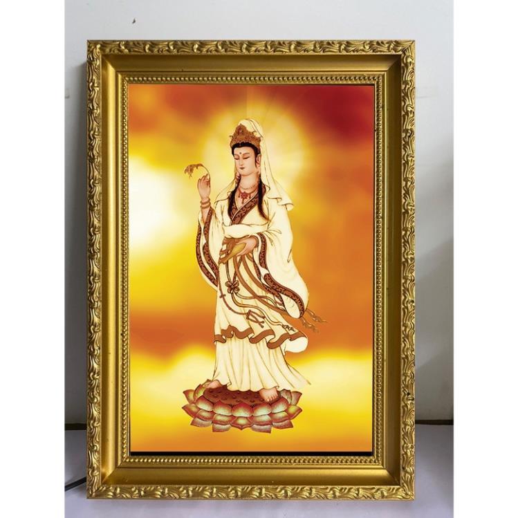 Tranh đèn led siêu mỏng trang trí phòng thờ, tranh đèn led 3D hiện đại cao cấp