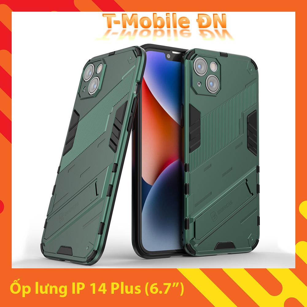 Ốp lưng cho iPhone 14 Plus, Ốp chống sốc Iron Man PUNK cao cấp kèm giá đỡ cho iPhone 14 Plus