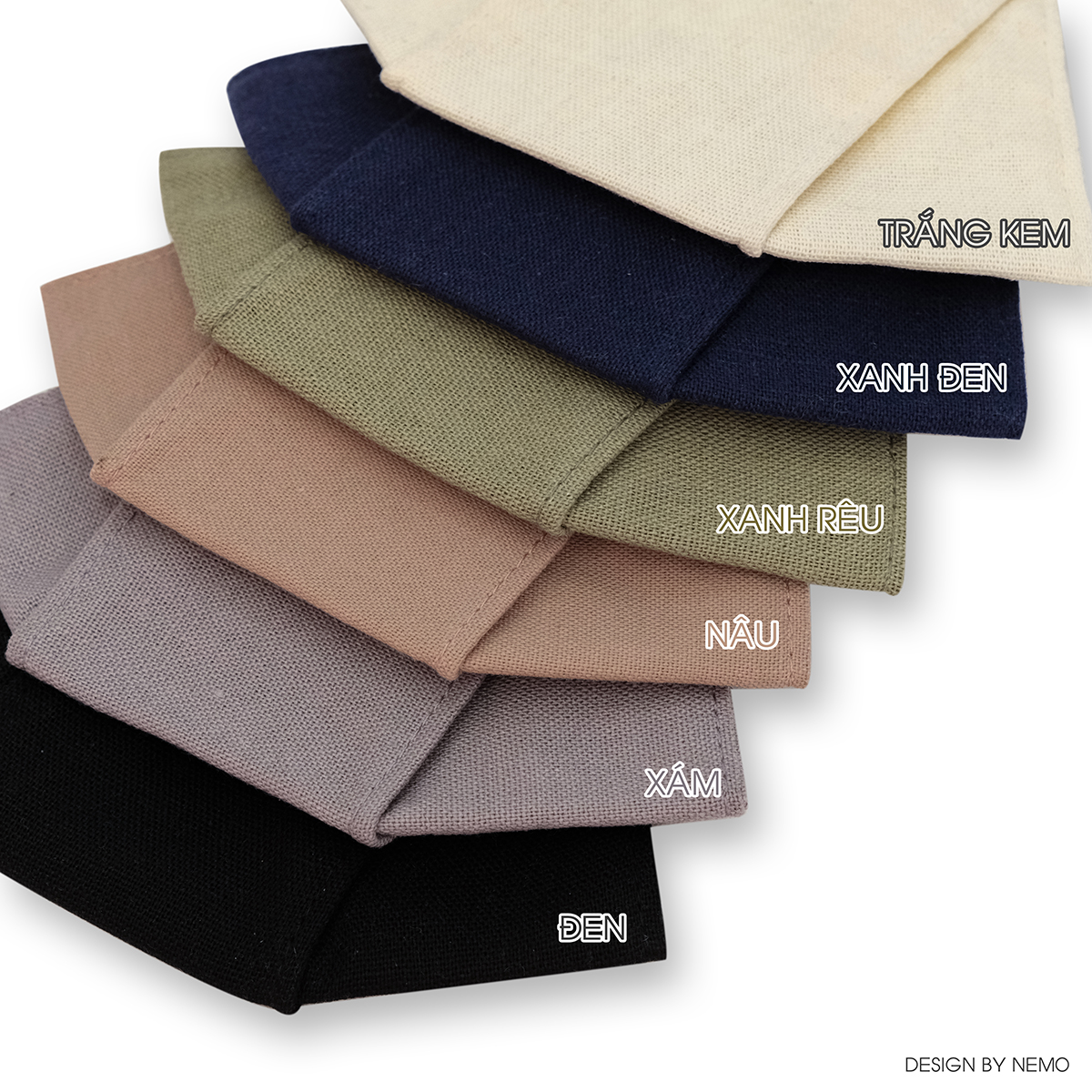 KHẨU TRANG 4D NEMO Full Linen Cao Cấp, Chống Nắng, Lọc Bụi, Lọc Khuẩn, Thoáng Khí, Thấm Hút Mồ Hôi, Ngừa Mụn - KTDLN