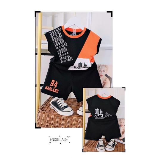 Bộ cotton sát nách bé trai kiểu dáng hiphop 94 BADLAND sành điệu 10-22kg