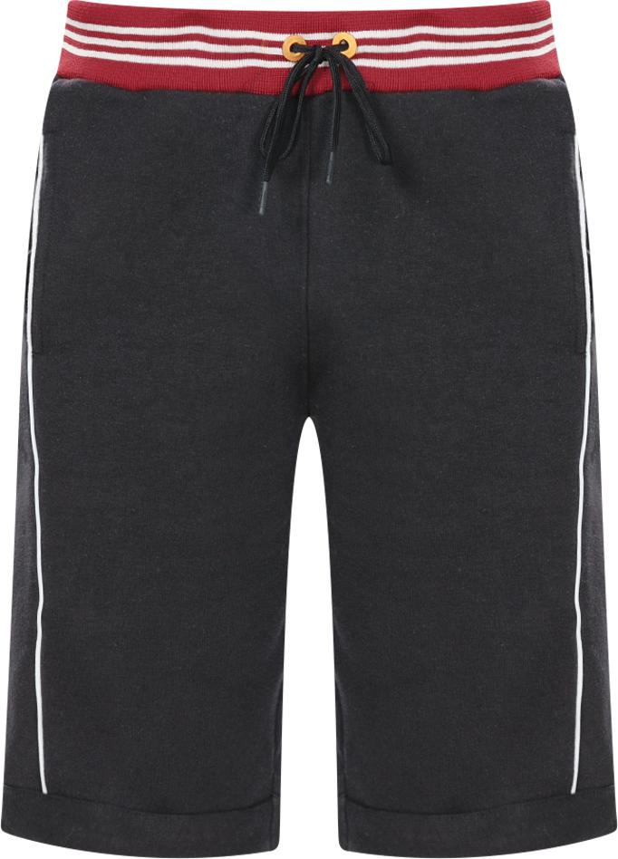 Quần short thun nam phối sọc hông Phúc An N0001 màu đen có big size