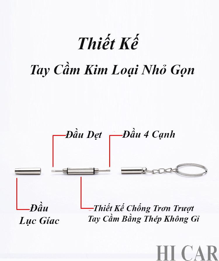 Tua vít sửa mắt kính, đồng hồ, điện thoại, máy tính, đồ gia dụng kèm móc khóa