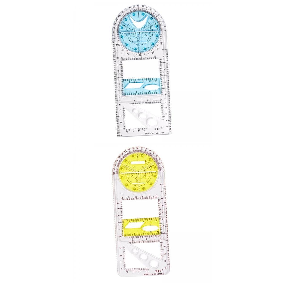2Pcs Drawing Ruler Learning Stationery Math Ruler Office