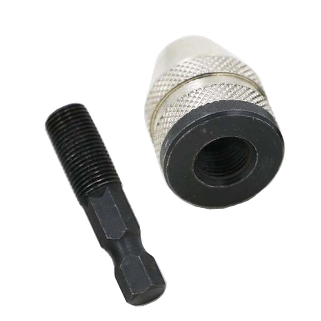 Keyless Drill Chuck Screwdriver Adapter with Quick Change 1/4 Inch Hex Shank