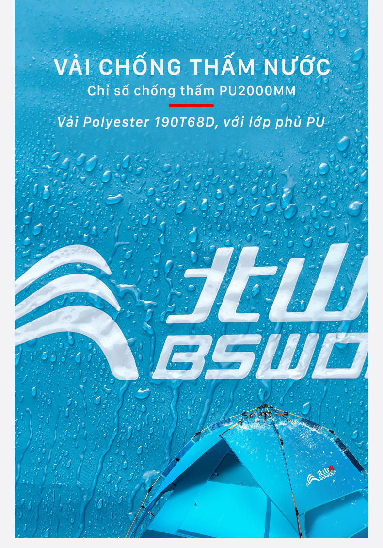 Lều cắm trại tự bung , lều du lịch dã ngoại dành cho 3-4 người, chống thấm nước -ZL033