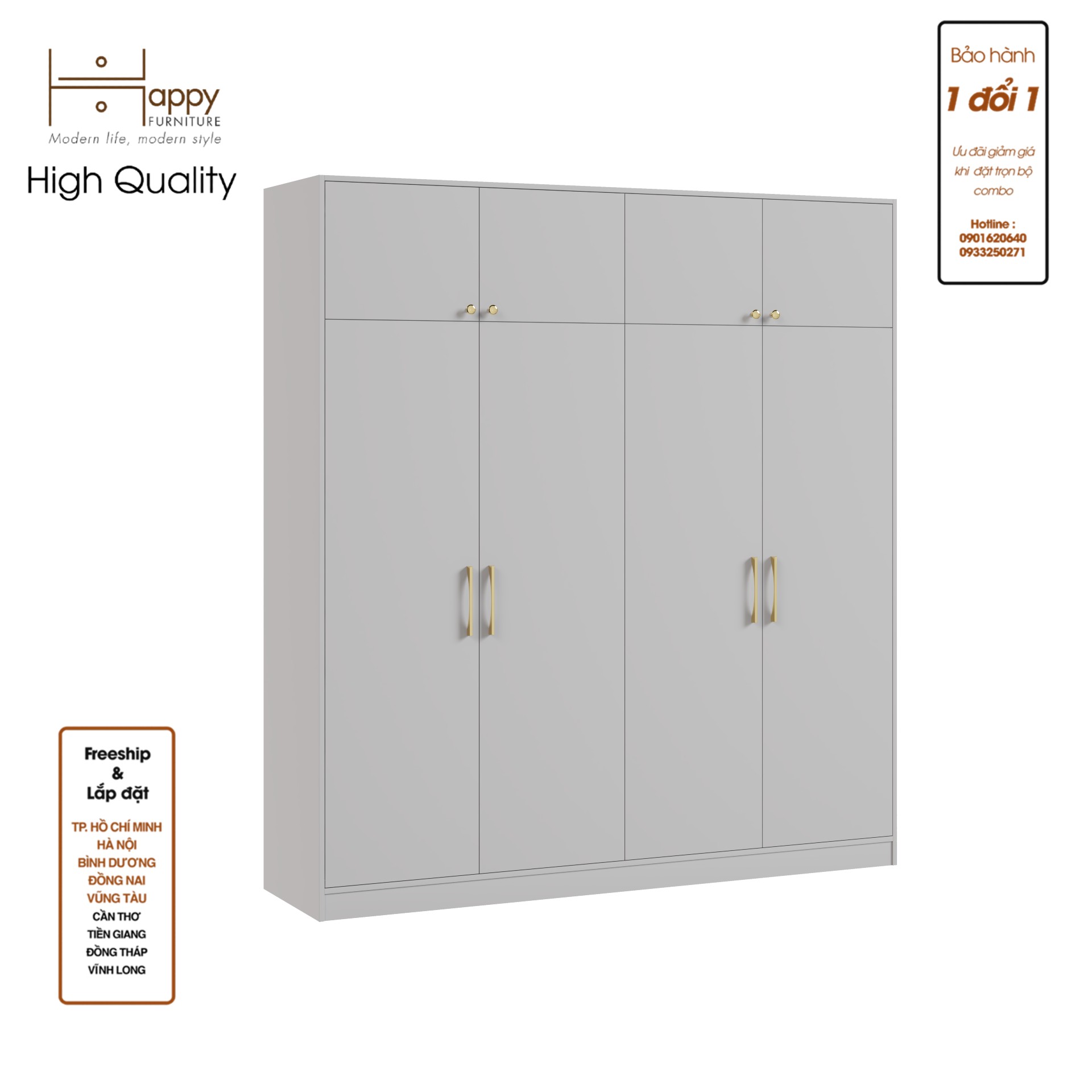 ELEGANT, Tủ quần áo 2 ngăn kéo 2mx2m2 , 200cm x 54cm x 220cm , TCM_048