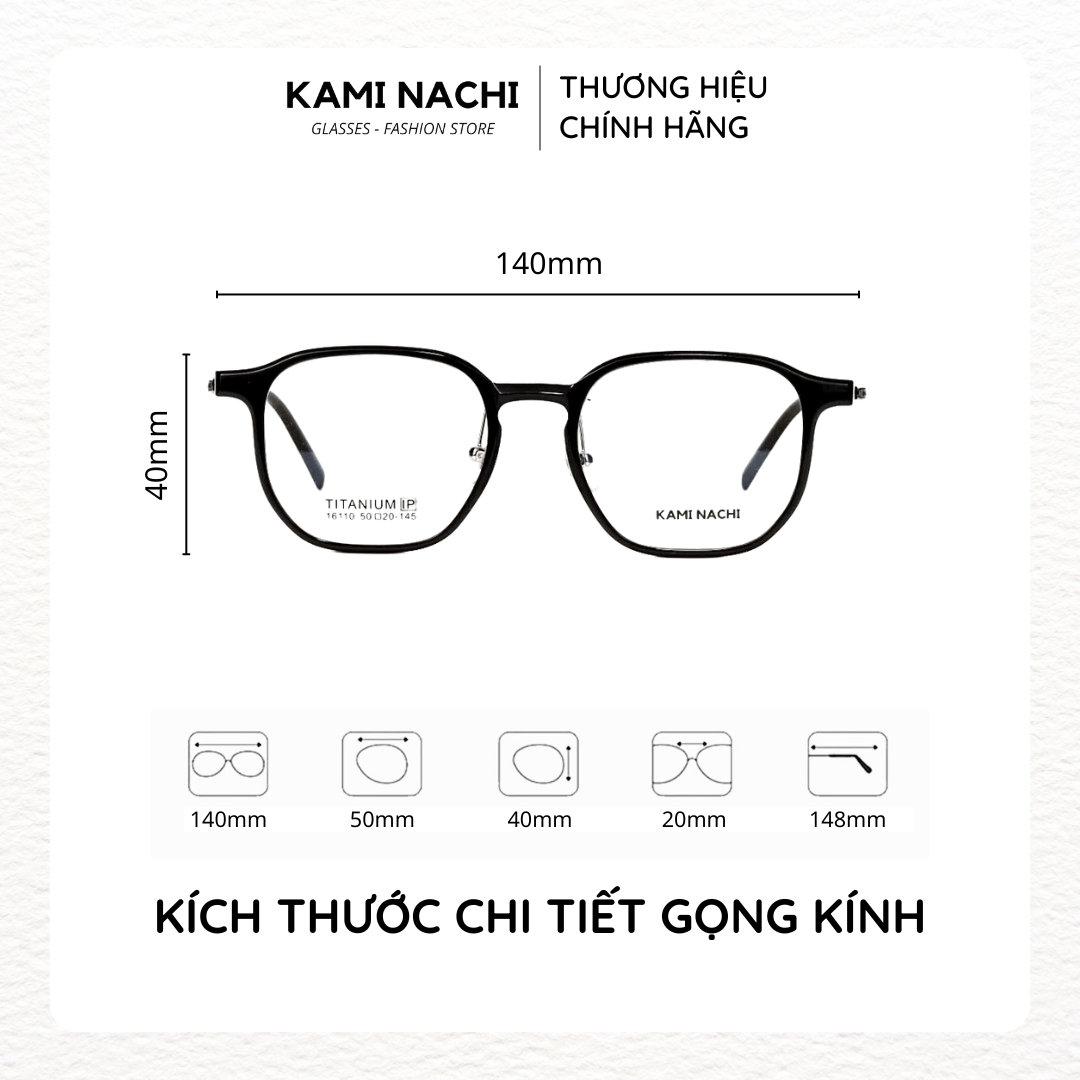 Gọng kính The Angel phiên bản Yuri chất liệu Titanium mạ I-on mã 16110X KAMI NACHI