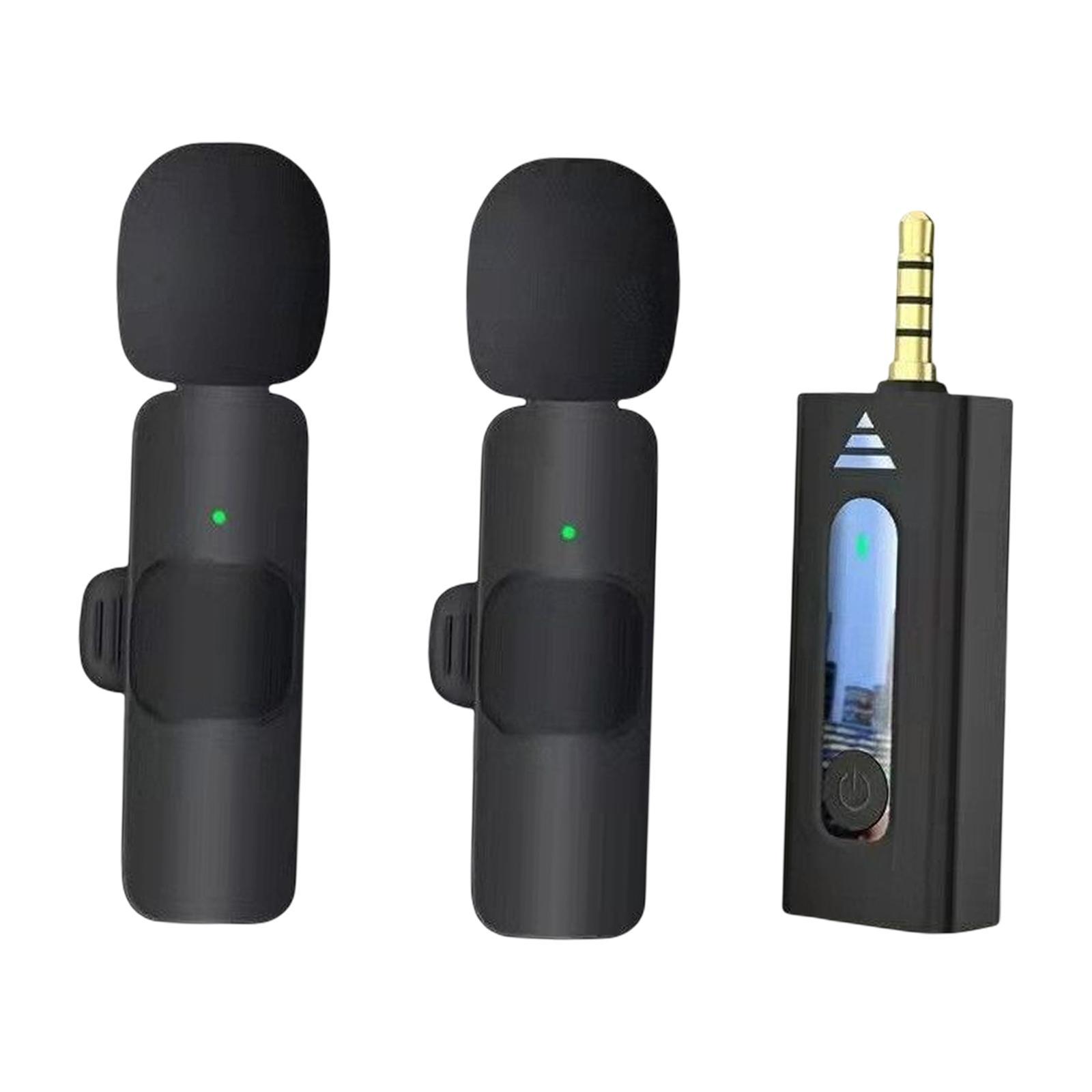 Condenser Mic with 3.5mm Receiver Lapel Mic for Live Streaming Camera Smartphone Speaker