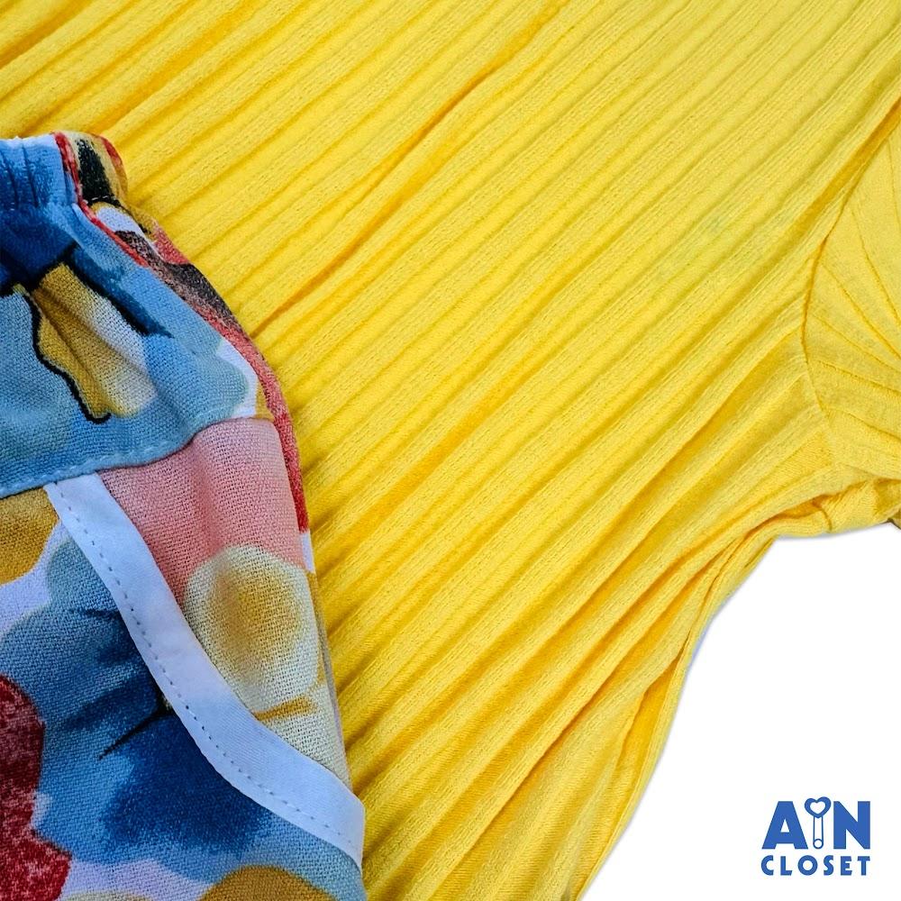Bộ quần áo Lửng bé gái họa tiết Vàng quần Hoa cotton - AICDBGMJMBIZ - AIN Closet