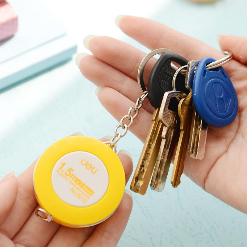 MÓC KHÓA KÈM CUỘN THƯỚC DÂY TRÒN DÀI 1.5M SỐ IN 2 MẶT THIẾT KẾ GỌN NHẸ TIỆN LỢI