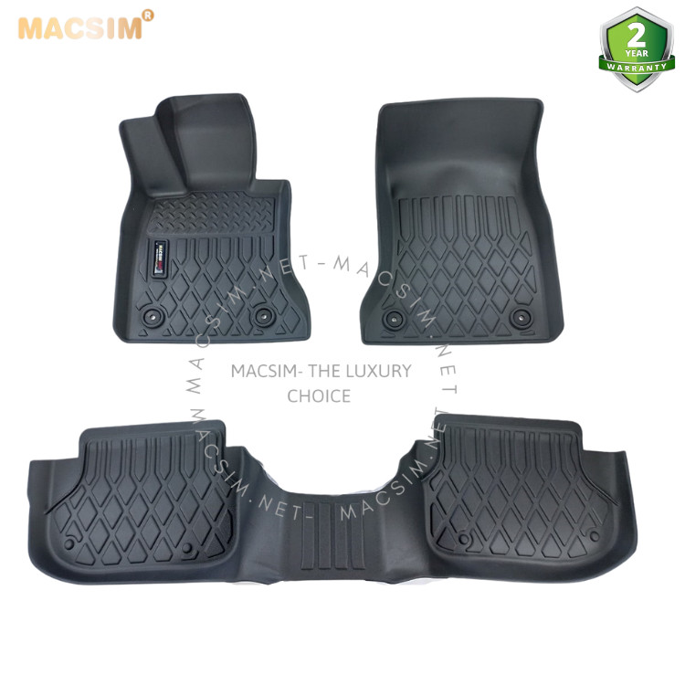 Thảm lót sàn xe ô tô Vinfast LUX A 2020-2022 Nhãn hiệu Macsim chất liệu nhựa TPE cao cấp màu đen