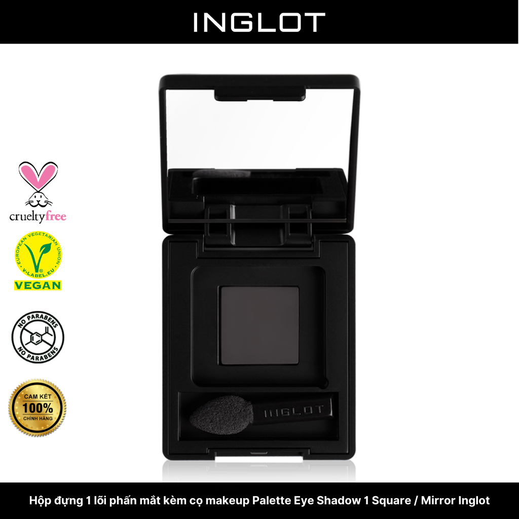 Hộp đựng 1 lõi phấn mắt kèm cọ makeup Palette Eye Shadow 1 Square / Mirror Inglot