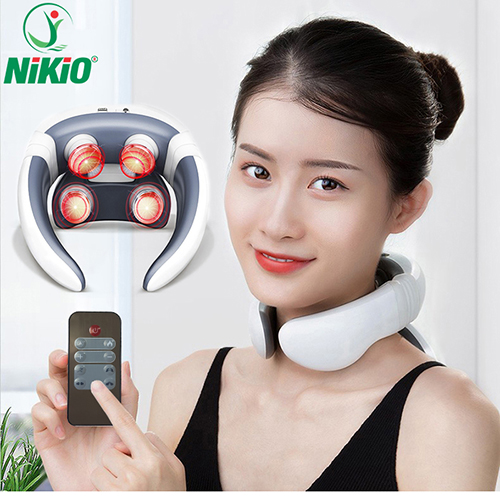 Máy massage cổ 4 điện cực xung điện trị liệu Nikio NK-130 - Hỗ trợ điều trị đau nhức, mỏi cổ