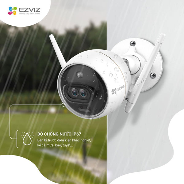 CAMERA WIFI NGOÀI TRỜI EZVIZ C3X 2M BẢN MẮT KÉP TÍCH HỢP AI, ĐÀM THOẠI 2 CHIỀU, BAN ĐÊM CÓ MÀU - HÀNG CHÍNH HÃNG