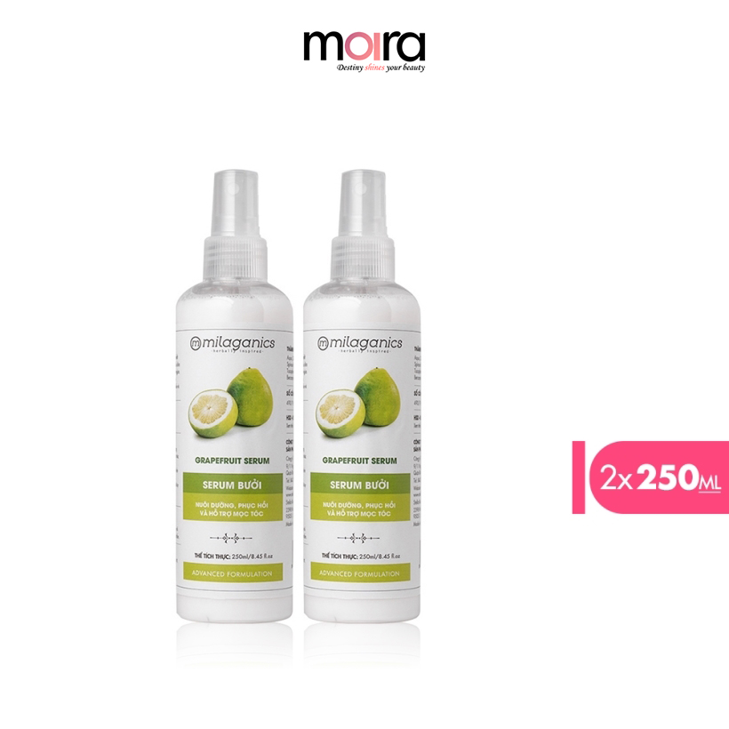 Combo 2 Serum Bưởi Kích Thích Mọc Tóc, Ngăn Ngừa Rụng Tóc MILAGANICS 250ml