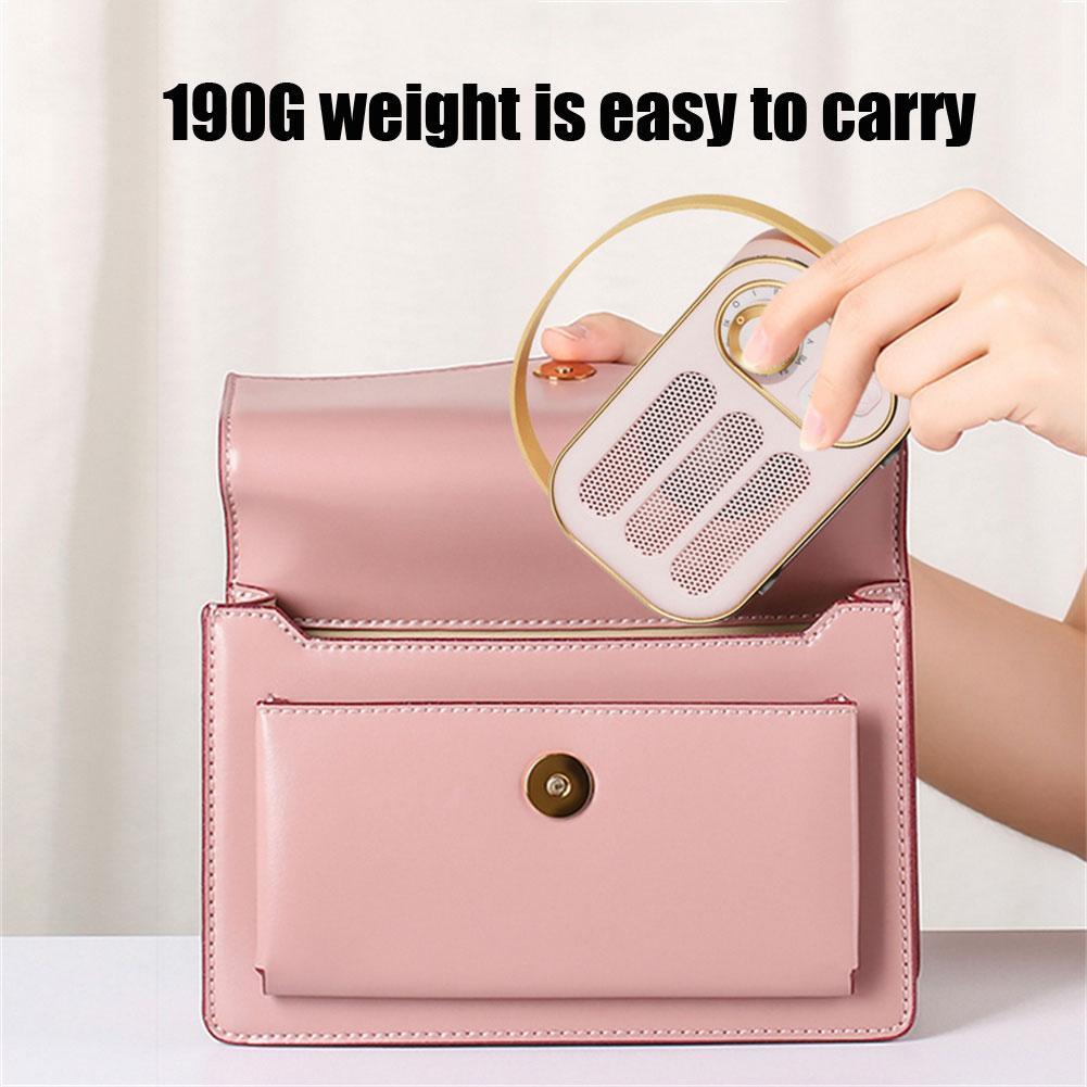 Retro Cổ Điển Tương Thích Bluetooth Loa Nghe Nhạc Âm Thanh Nổi Di Động Trang Trí Loa Mini Du Lịch Nghe Nhạc Color: Pink