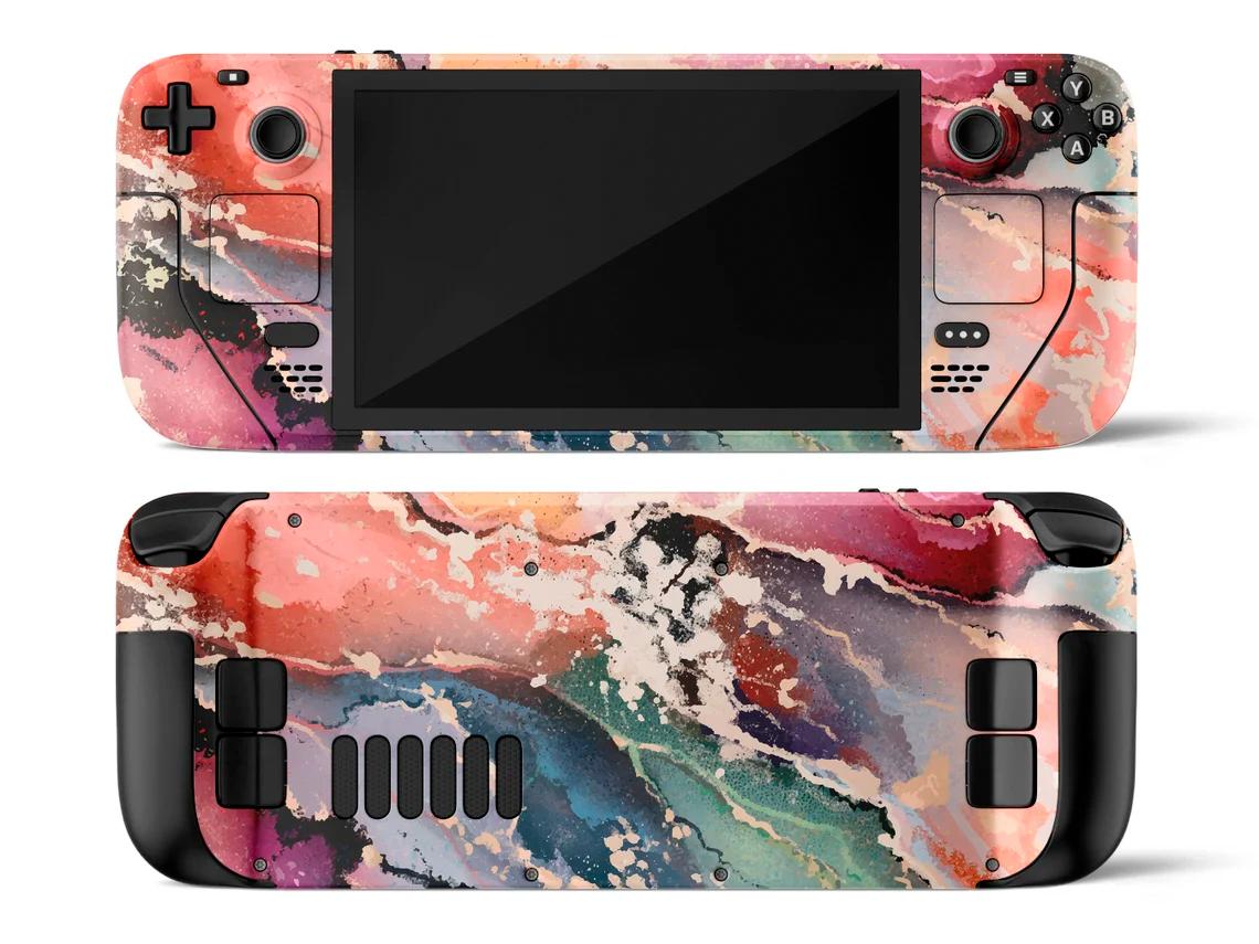 Skin decal dán Steam Deck mẫu Abstract Marble Liquid Painting (dễ dán, đã cắt sẵn chuẩn theo khuôn máy)