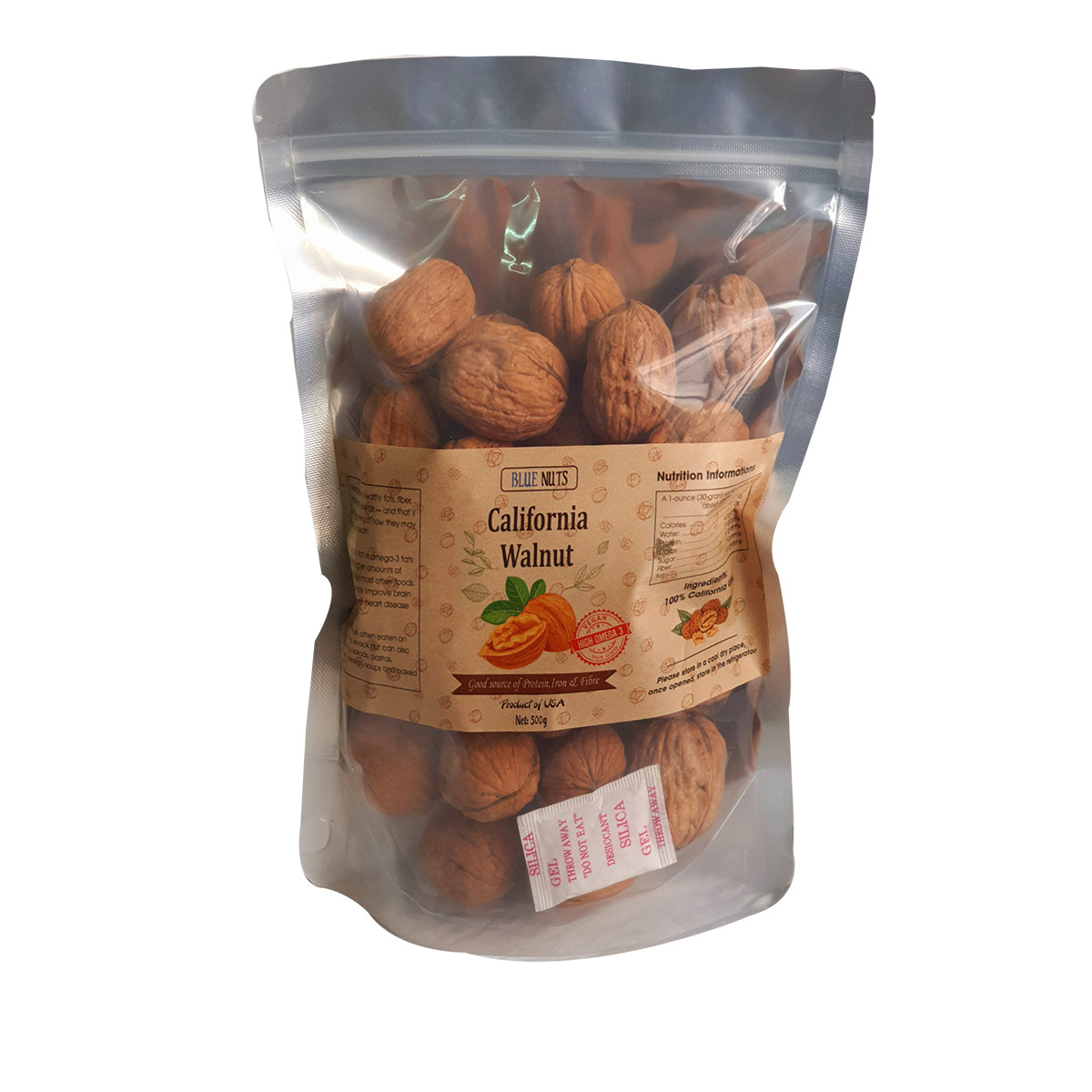 Hạt Óc Chó Mỹ Size Lớn 500g- Qủa Óc Chó Nguyên Vỏ Nhập Khẩu Mỹ -  Walnut Inshell Chandler Size Jumbo