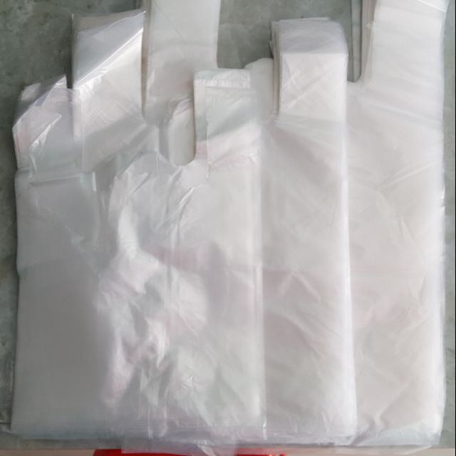 Sỉ 1kg túi xốp màu trắng  2 quai loại dẻo  ( nhiều kích cỡ )