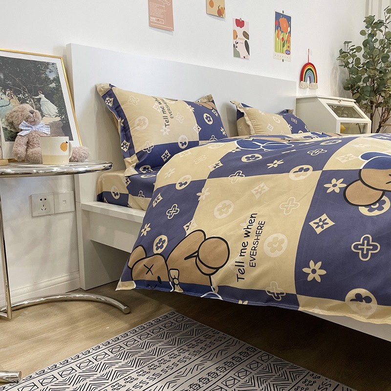 Bộ chăn ga gối cotton LIDACO PL1 - Bear rich SP001472