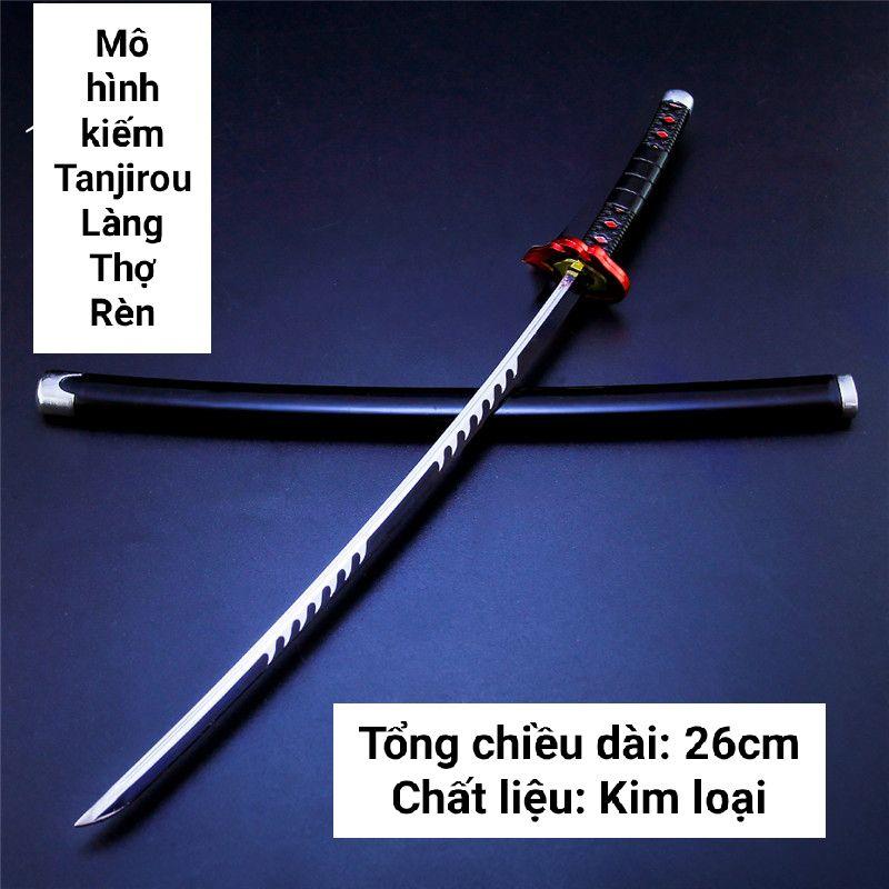 (26cm) Mô hình trưng bày Kiếm Kimetsu No Yaiba Bằng Hợp Kim Không Gỉ - Tanjirou Làng Thợ Rèn