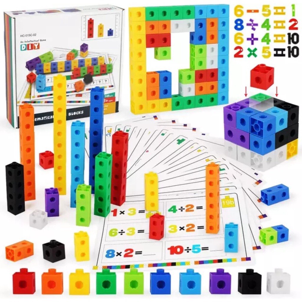 Đồ chơi toán học,bộ cube blocks hỗ trợ bé tiếp cận học toán theo cách mới thú vị hơn,hàng rất đẹp