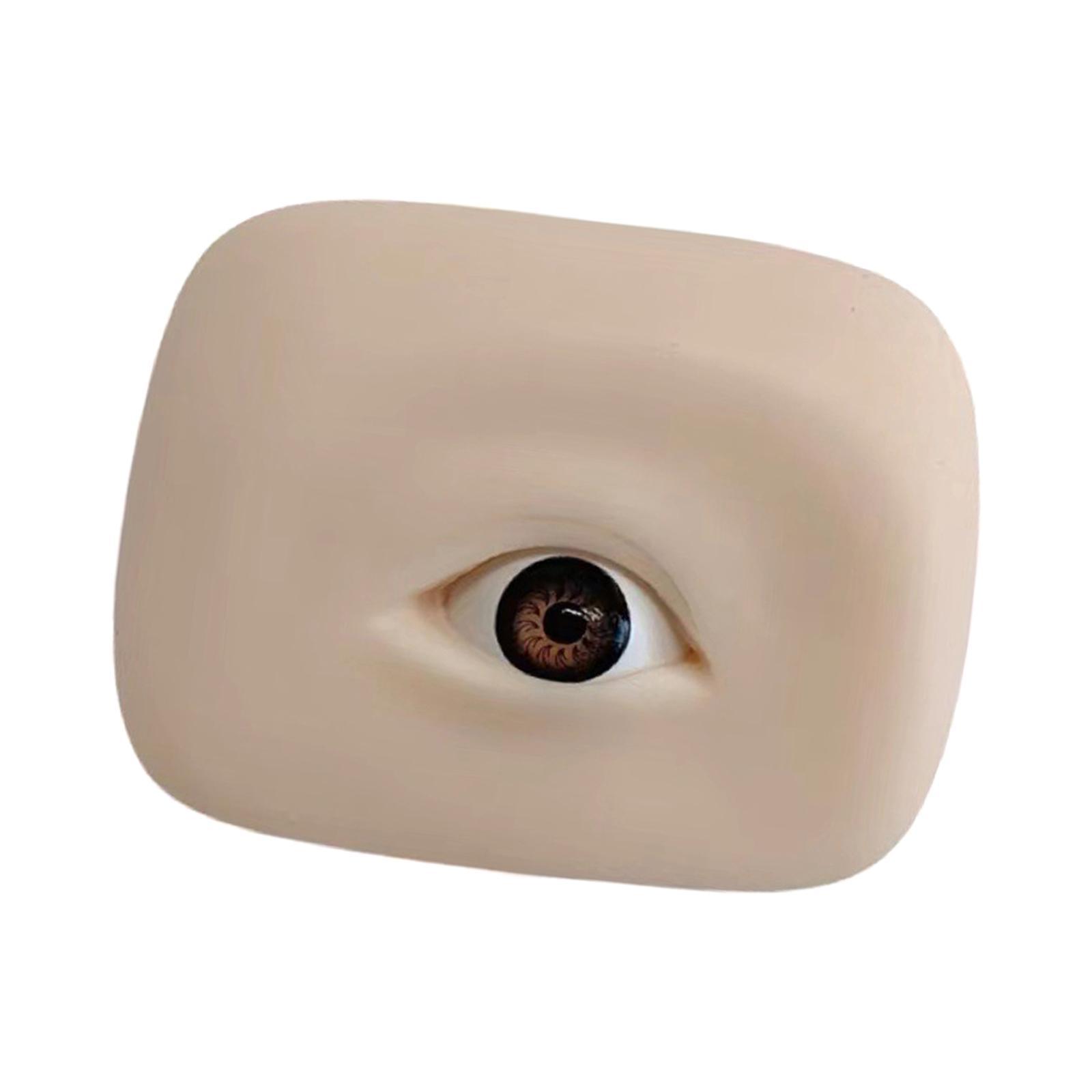 Silicone Eye model, makeup Practice Makeup Supplies Brown Left