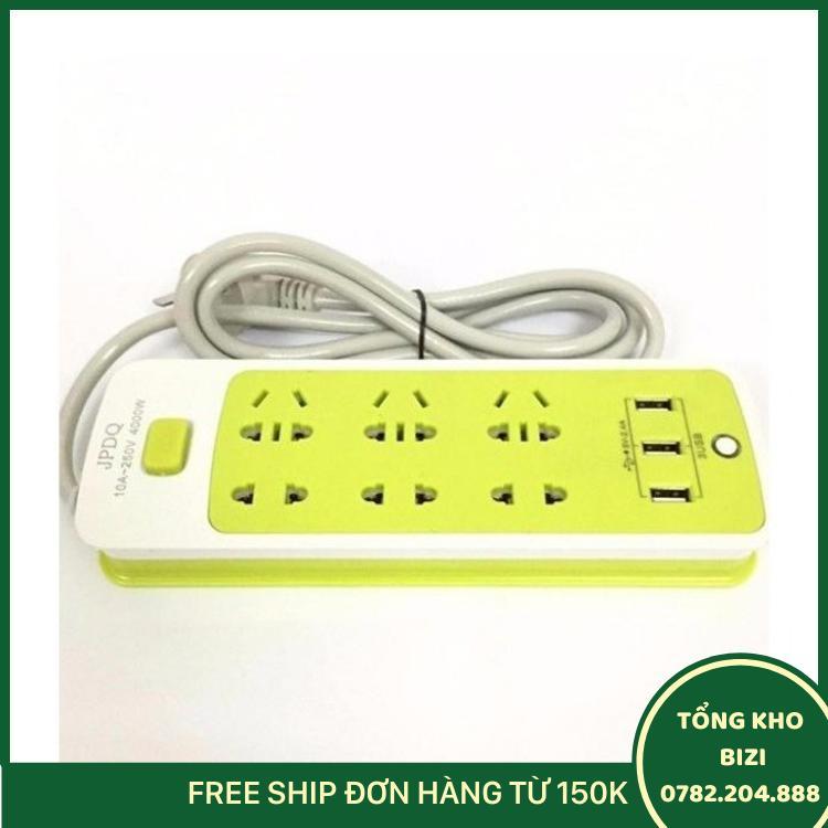 Ổ Cắm Sạc Điện Thoại 6 Ổ Cắm, 3 Usb Cực Tiện Lợi   - Free Ship Toàn Quốc