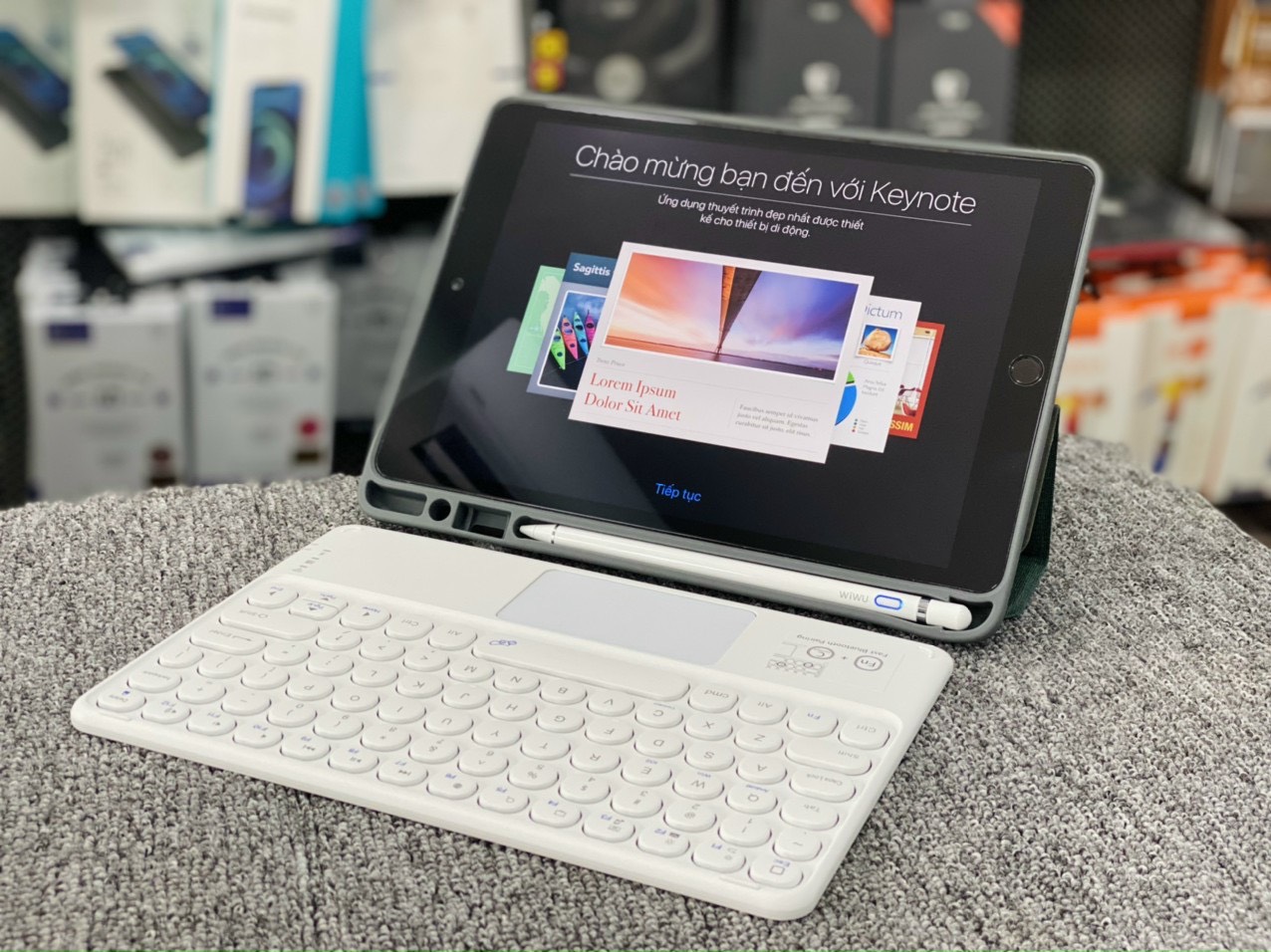 Bàn phím Bluetooth 5.0 không dây tích hợp touchpad cho Cu sac hiệu Coteetci Portable Smart Keyboard (thời lượng pin cực cao 2-4h) - hàng nhập khẩu